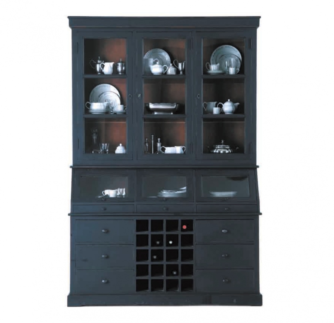 FURNITURE WITH AN UPPER GLASS CABINET