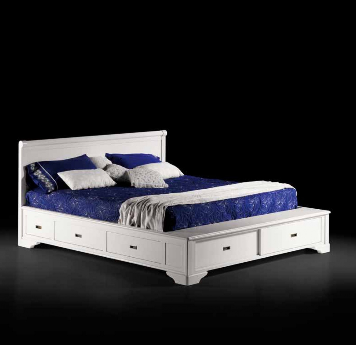 BED WITH DRAWERS INTEGRATED INTO THE BED