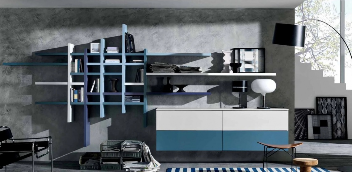 MODULAR EN BLANCO Y AZUL