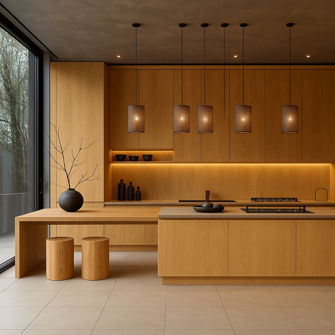 COCINA DISEÑO CONTEMPORANEO EN ROBLE