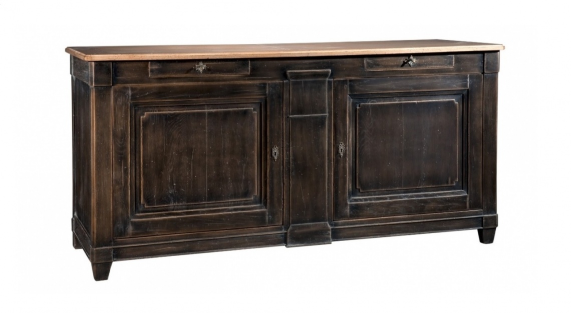 RUSTIC SIDEBOARD WITH THE COVER IN NATURAL WOOD