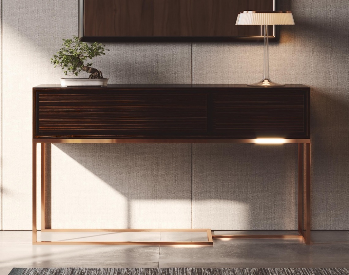 CONSOLA EN MADERA COMBINADA CON METAL