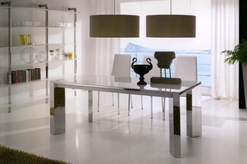 490 MESA DE ACERO Y TAPA DE CRISTAL