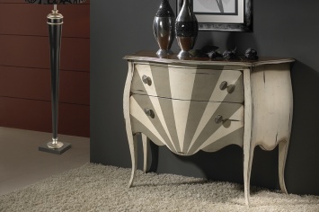 COMODA EN GRIS Y BLANCO