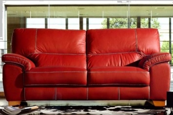 478 SOFA EN PIEL DE VACA COLOR ROJO