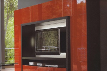 MUEBLE PARA TV LACADO EN ROJO BRILLANTE
