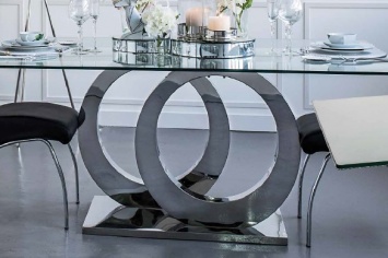3523 MESA DE COMEDOR CRISTAL Y ACERO