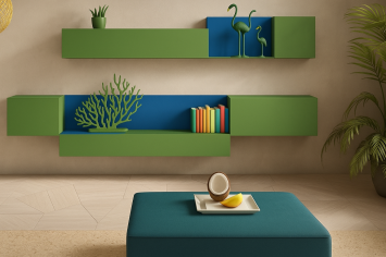 MODULAR PARA SALÓN EN VERDE Y AZUL