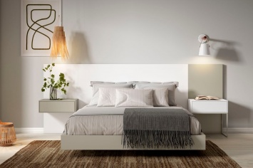 DORMITORIO EN GRIS Y BLANCO