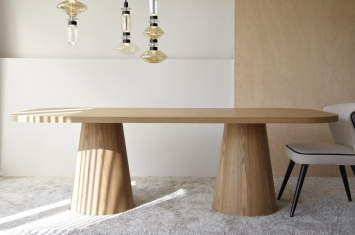MESA DE COMEDOR DE DOS PIES