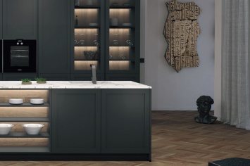 LACQUERED GREY KITCHEN
