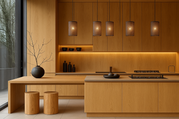 COCINA DISEÑO CONTEMPORANEO EN ROBLE