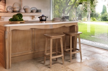 CENTRAL ISLAND FOR KITCHEN IN CHERRY WOOD WITH MARBLE TOP