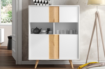 CONTENEDOR EN MADERA Y BLANCO
