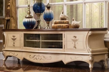839 SILVER AND WHITE TV FURNITURE