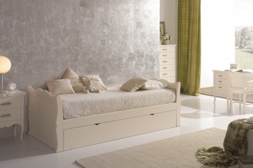 CAMA NIDO LACADA EN BLANCO