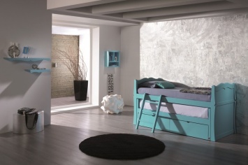 CAMA BLOCK LACADA EN AZUL