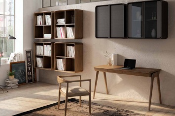 MESA DE ESCRITORIO Y ESTANTERÍAS