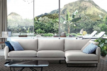 CHAISELONG WITH NARROW ARM IN WASHABLE FABRIC