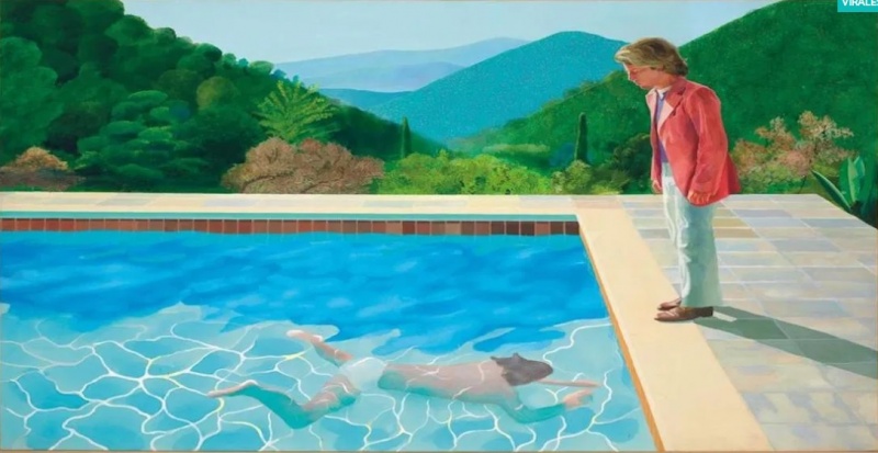 Retrato de un artista, piscina con dos figuras | Torres y Gutiérrez