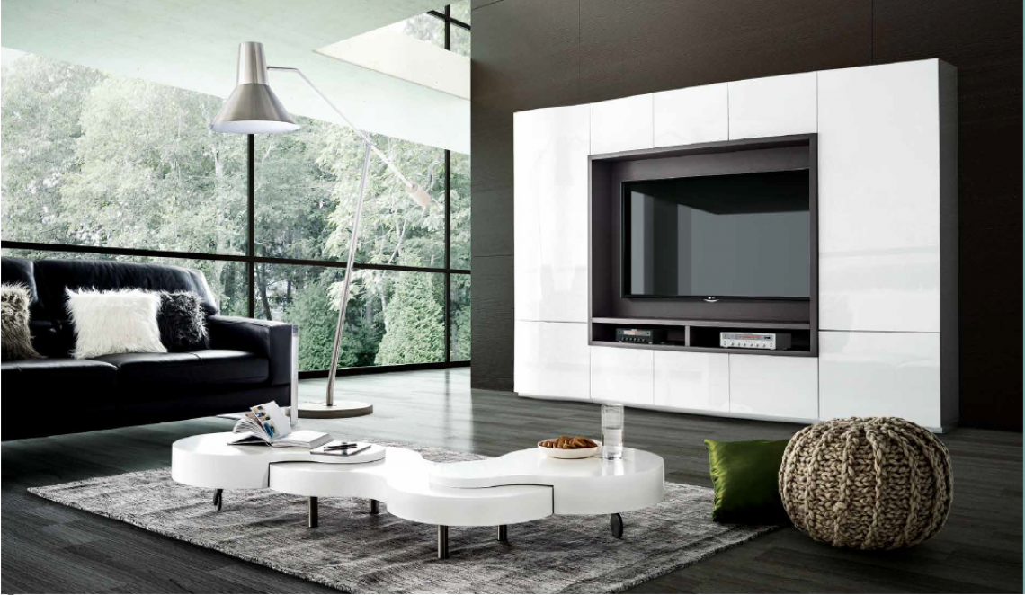 Ref. 3408 MUEBLE TV BLANCO BRILLO - Categoría Zona de día, estilo Moderno y  contemporáneo