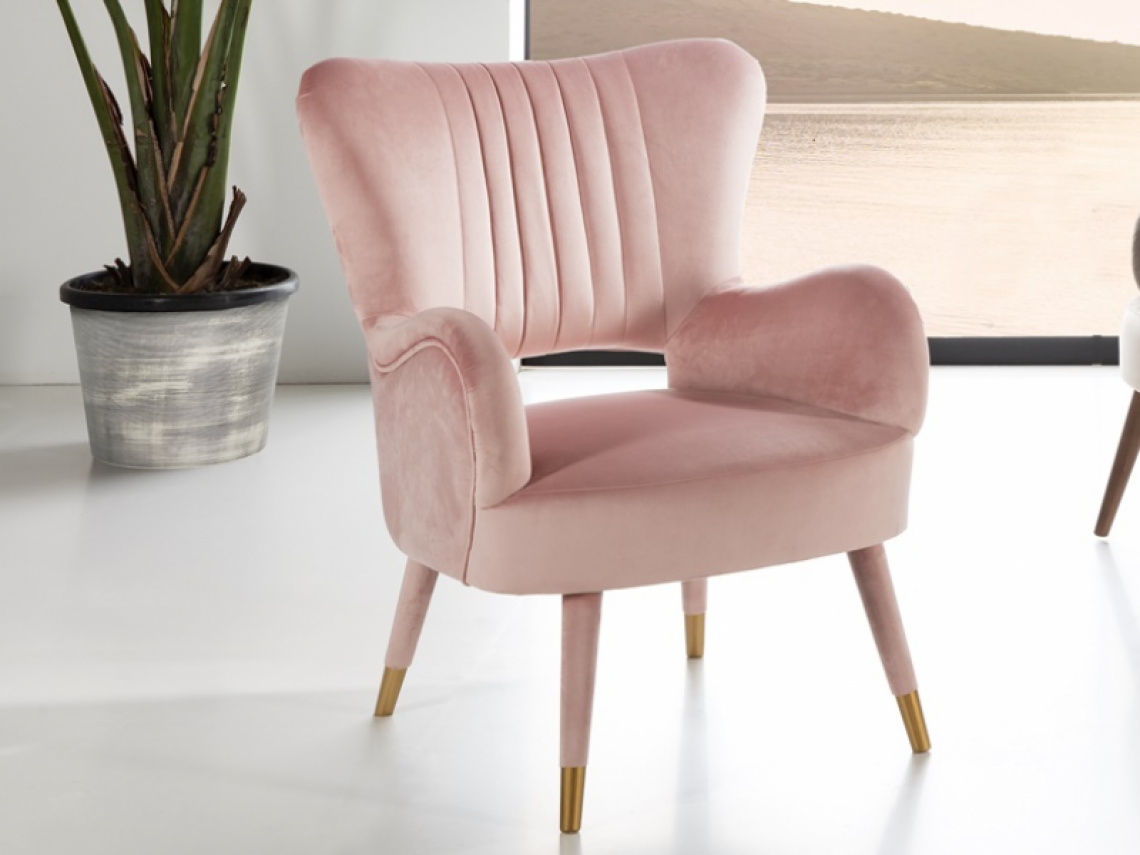 3741 SILLON EN TERCIOPELO ROSA