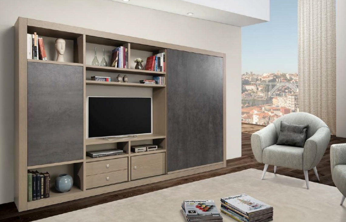 3518 MUEBLE TV CON PUERTA CORREDERA