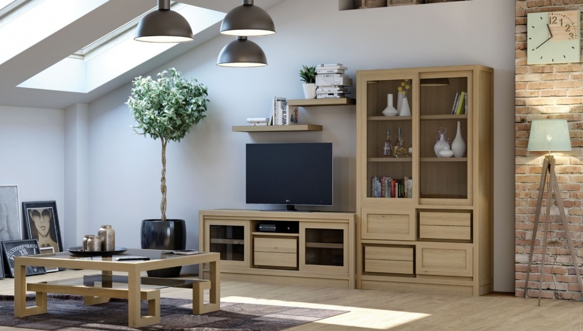 MODULAR EN MADERA NATURAL