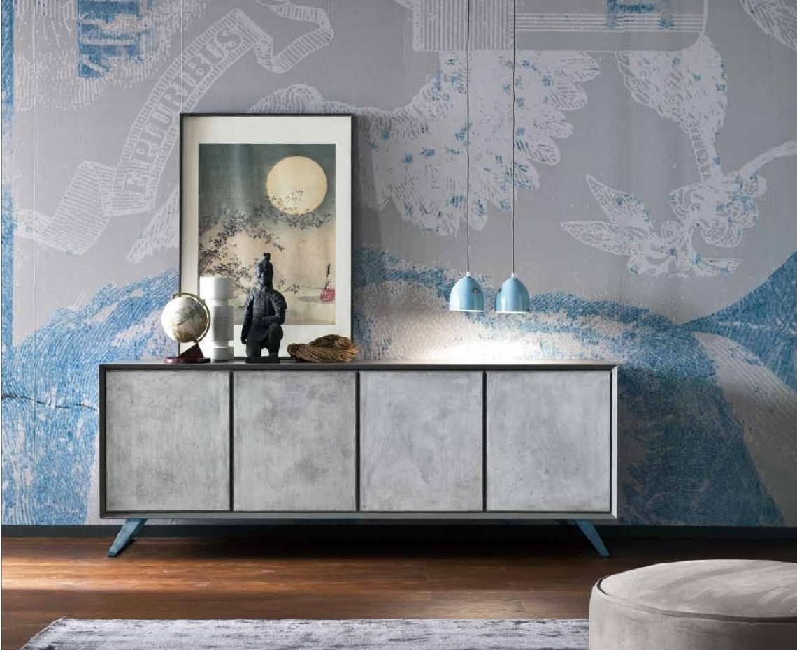 851 GREY AND BLUE SIDEBOARD