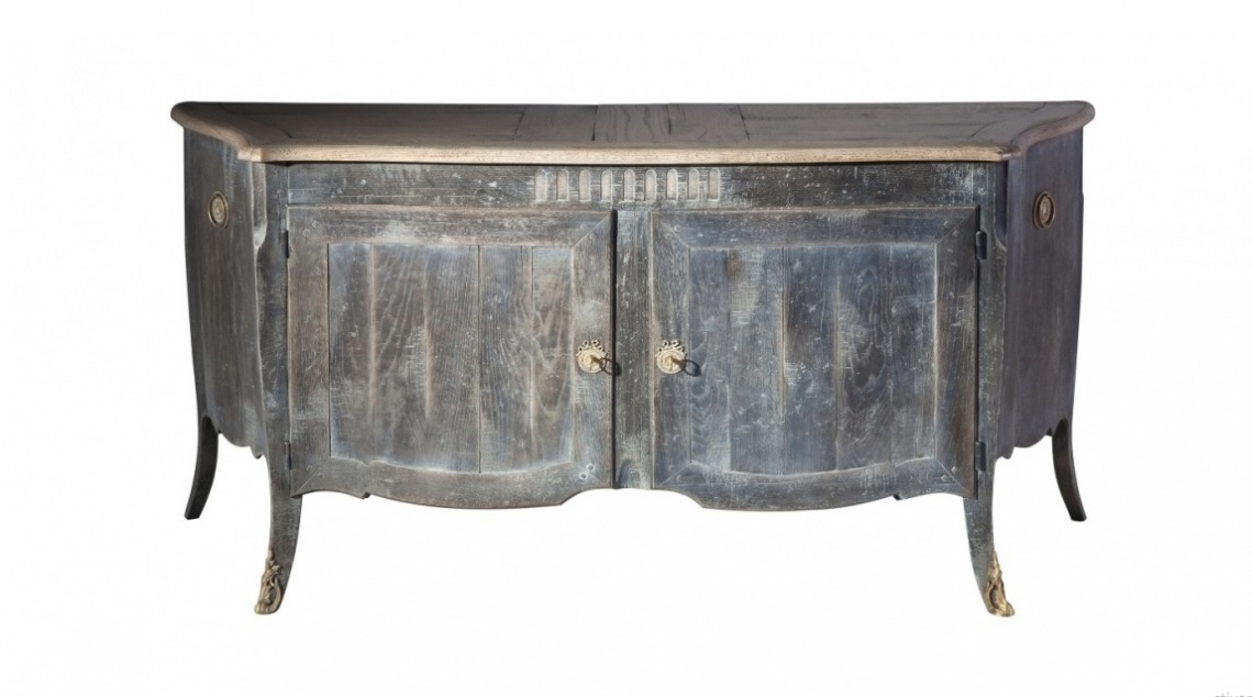 RUSTIC STYLE SIDEBOARD WITH METAL DECORATIONS