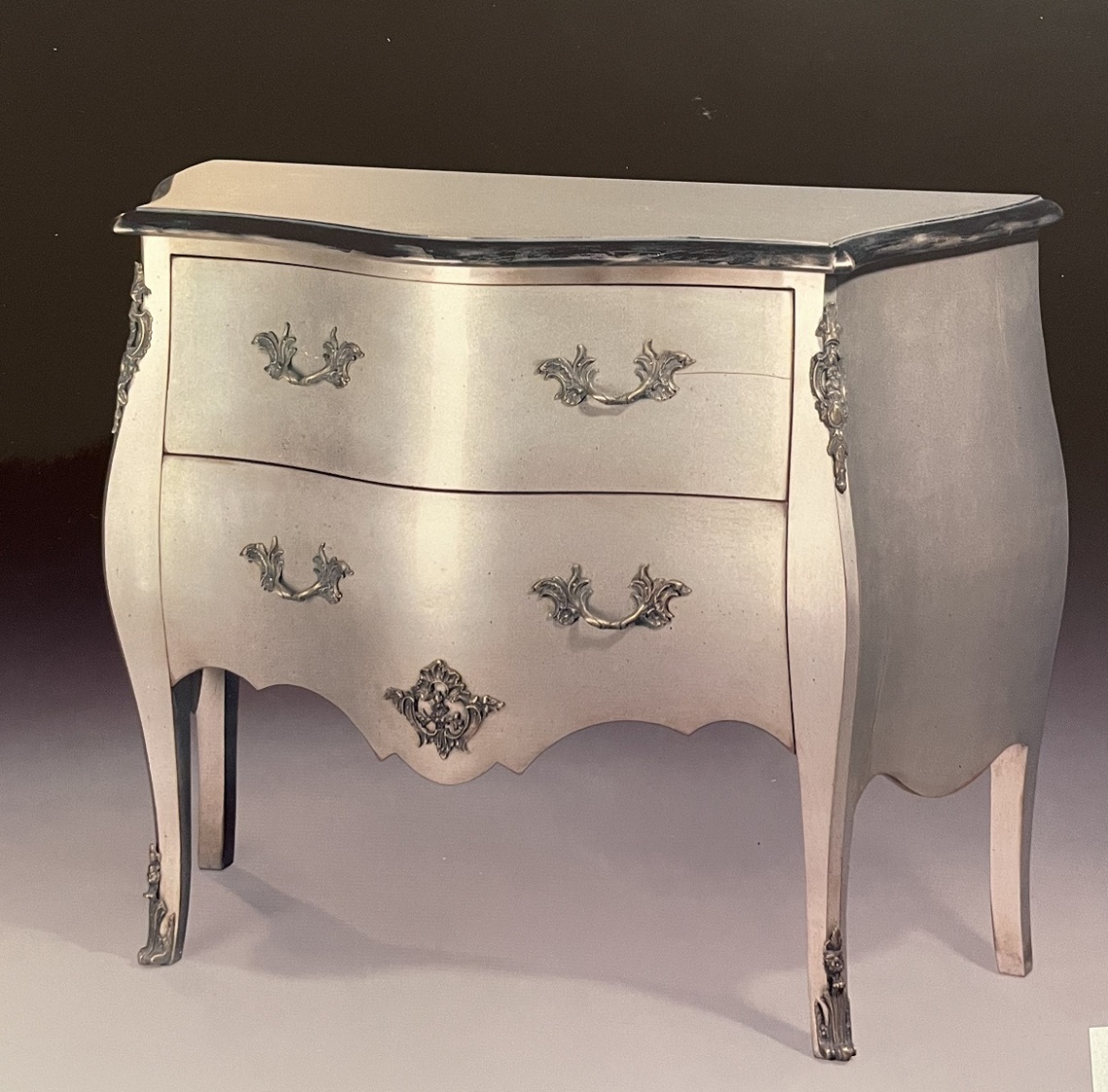 CÓMODA DE DOS CAJONES EN PLATA