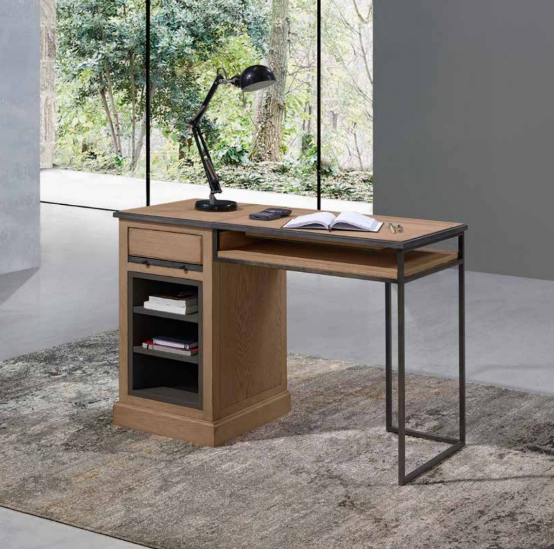 ESCRITORIO EN MADERA E HIERRO