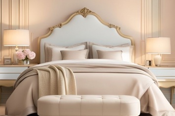 ELEGANT BAROQUE HEADBOARD IN CREAM COLOR