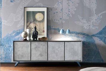 851 GREY AND BLUE SIDEBOARD